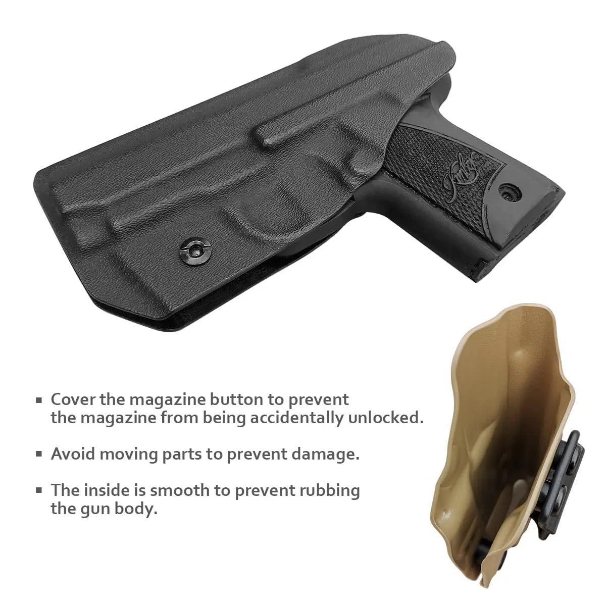 POLE.CRAFT Kimber Micro Holster IWB Kydex لحافظة Kimber Micro 9mm - حزام خصر داخلي مخفي - يمين