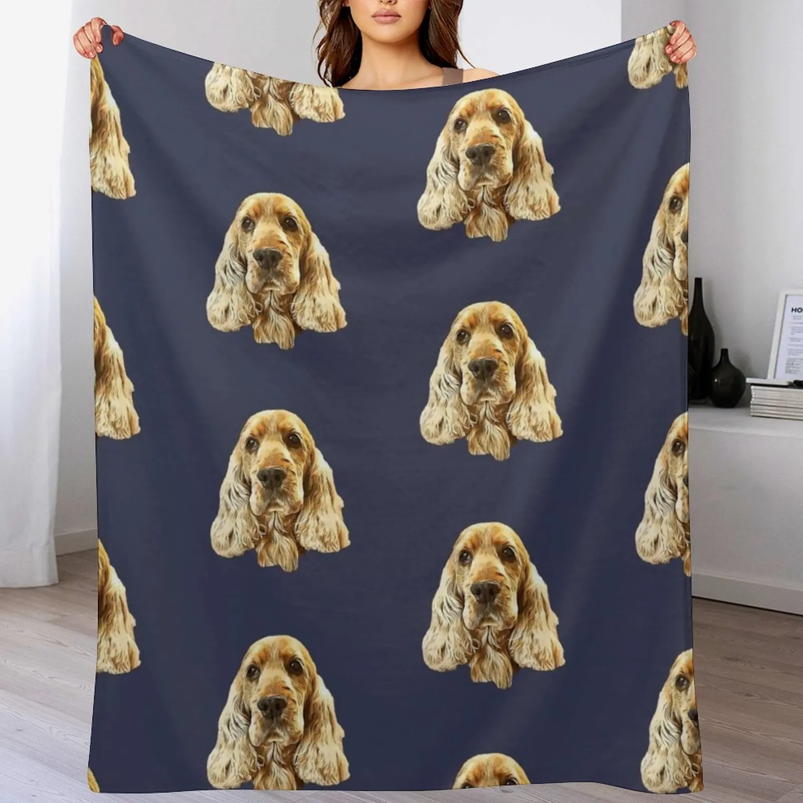 Gold Cocker Spaniel Throw Blanket