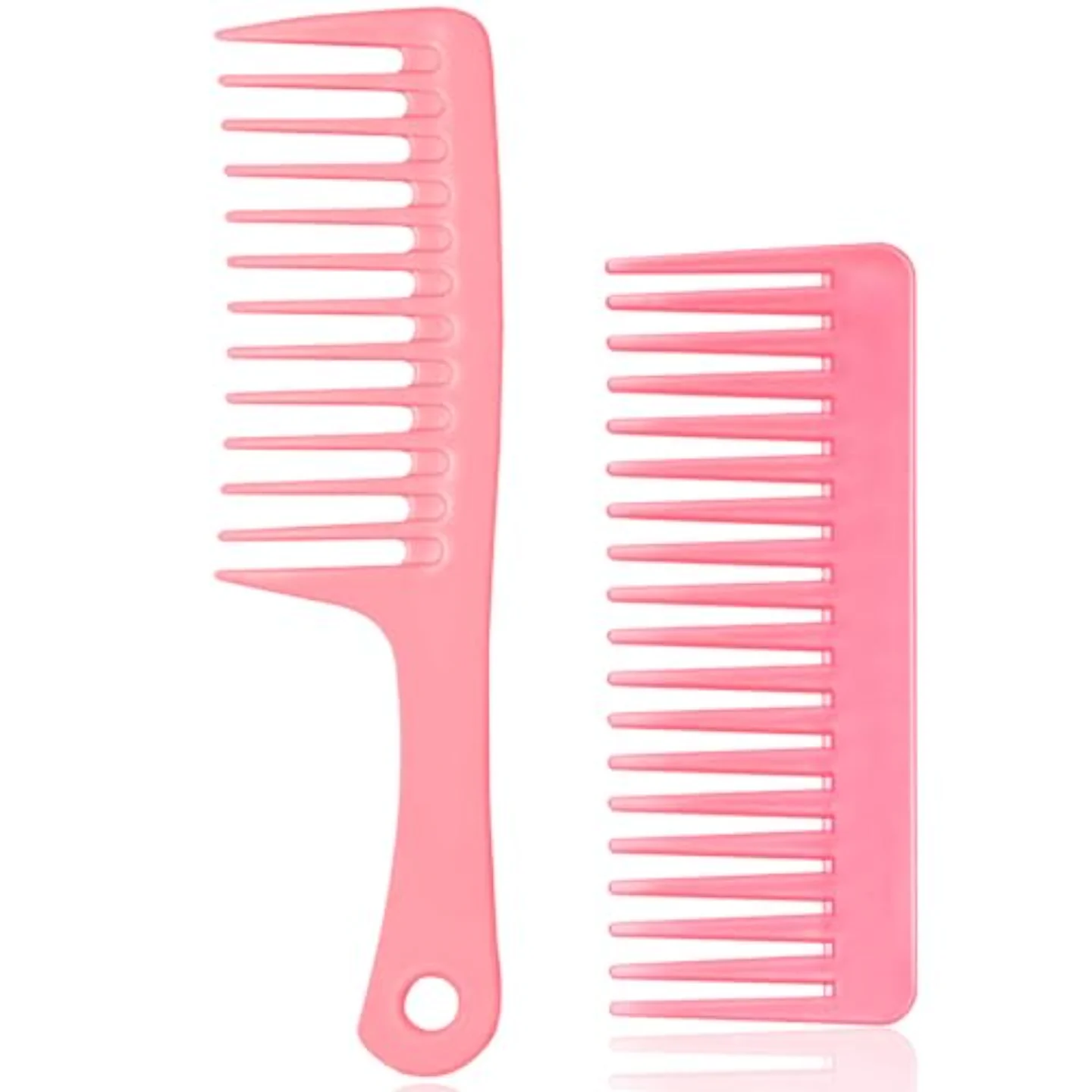 Juego de peines de dientes anchos de 2 piezas, peine para peinar, peine profesional para alisar el cabello para mujeres, adecuado para uso doméstico en cabello rizado, cabello mojado y cabello largo