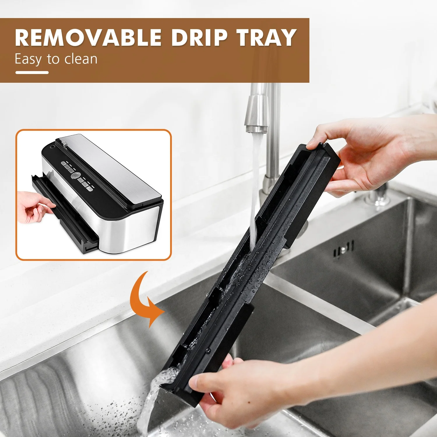 Car Compartment Removable Drip High Suction Food Sealer Vacuum