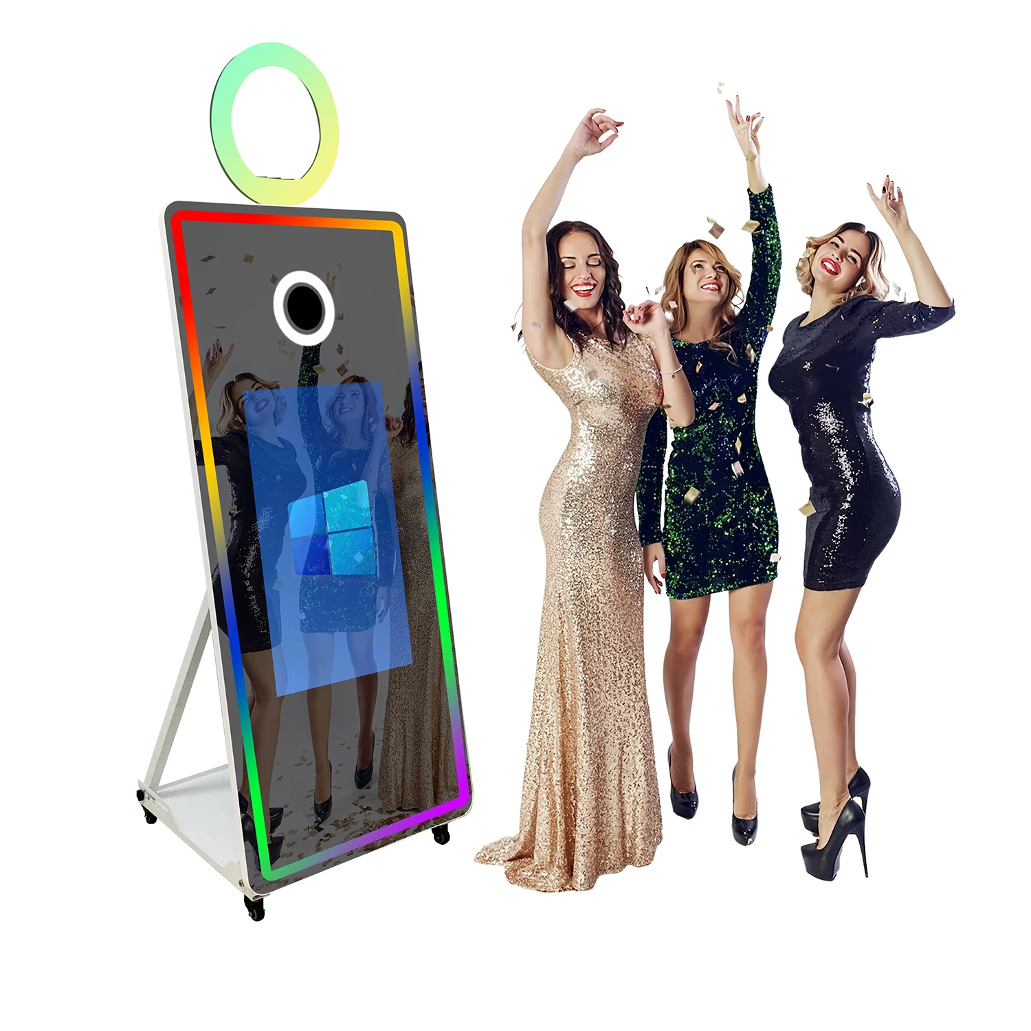 

New 65 Inch Mirror Photo Booth Wedding Party Supplies Selfie Photo Booth Stand Touch Screen Digital Slr Photo Booth