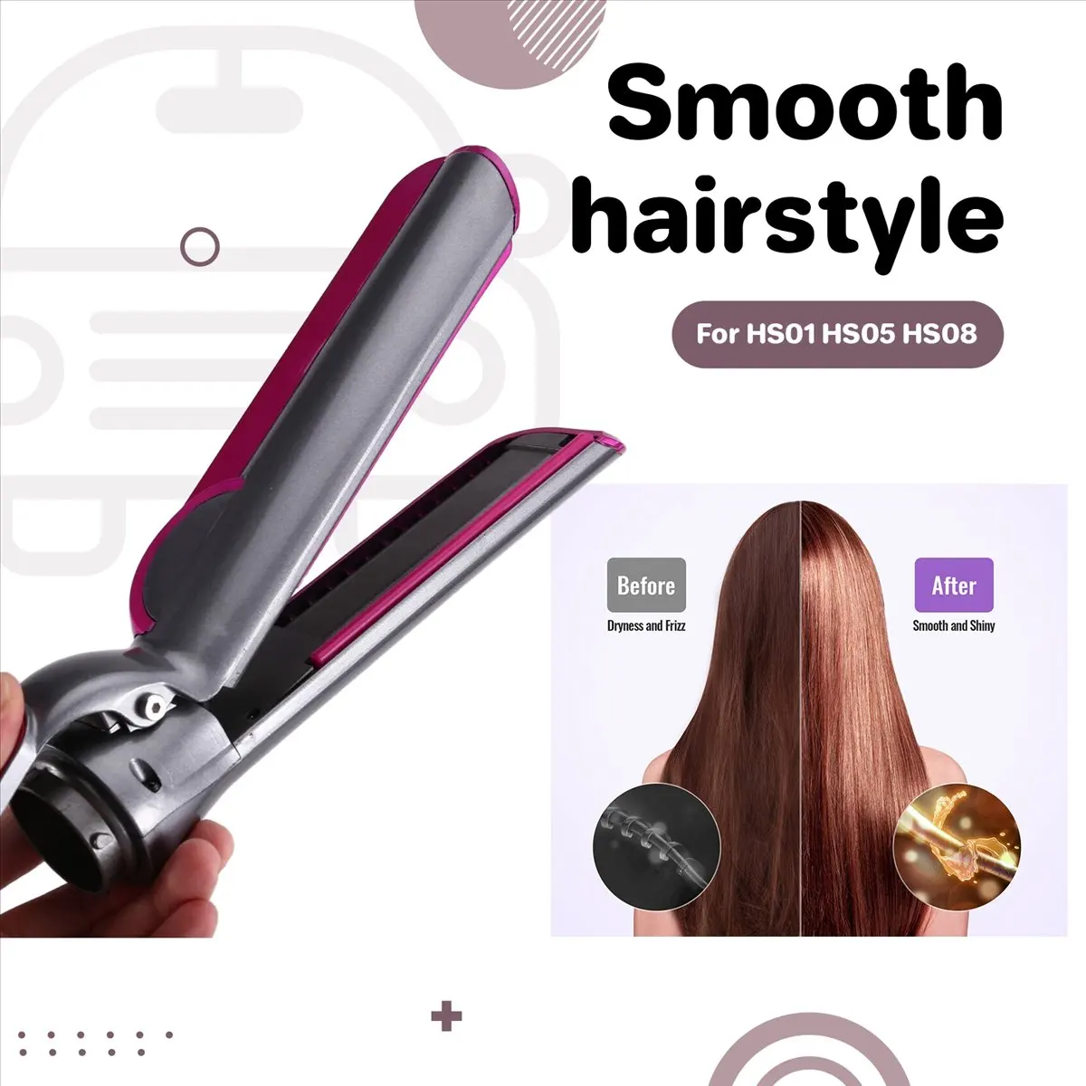 Capable- Hair Straightener Nozzle Plate for Dyson Airwrap HS01 HS05 HS08 for Smooth Hair Style with Less Damage and Breakage