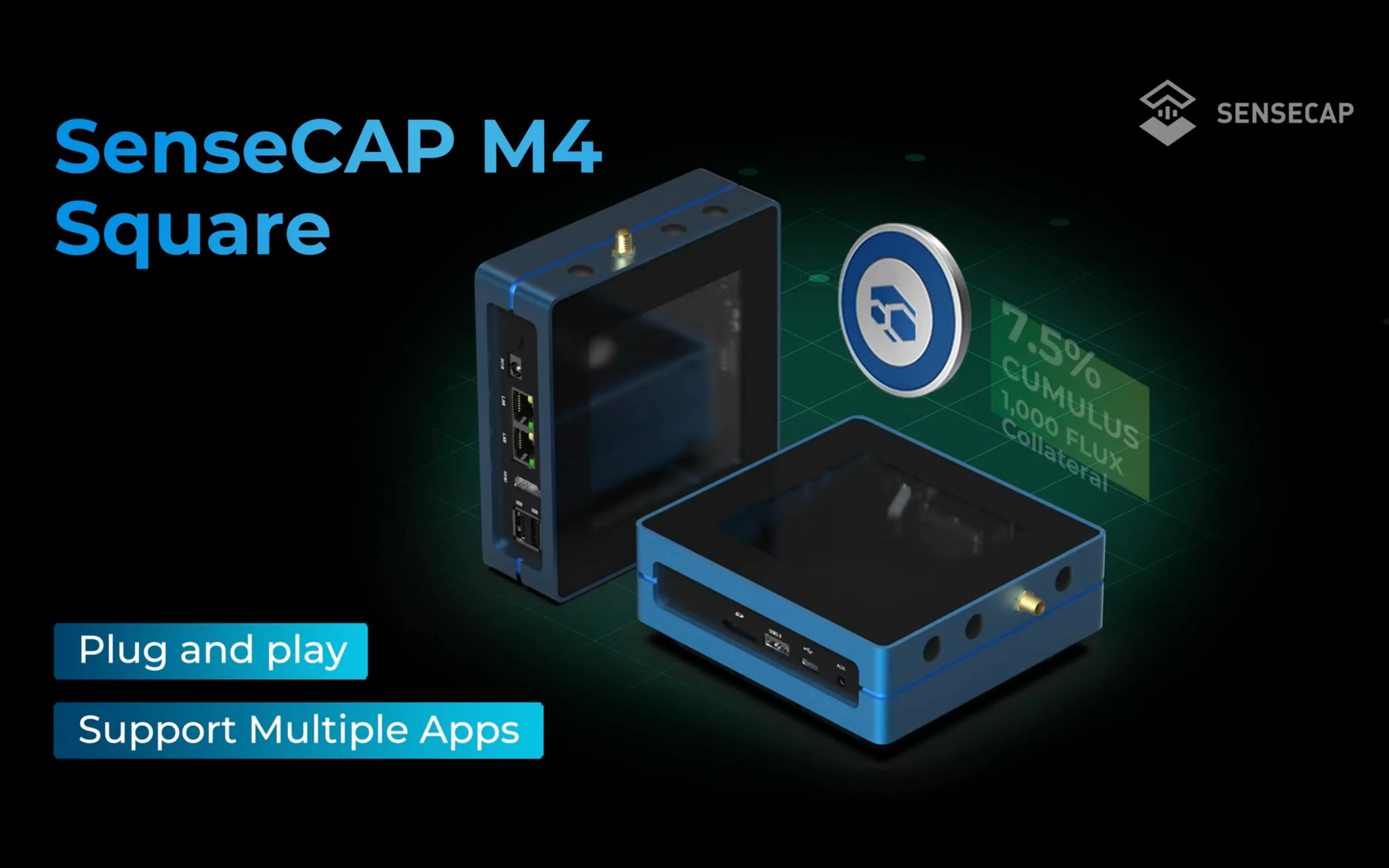 SenseCAP M4 Square – FluxNode, Helium Hotspot, MystNodes, Plug and Play Edge Computing Solution for Web 3.0 Apps