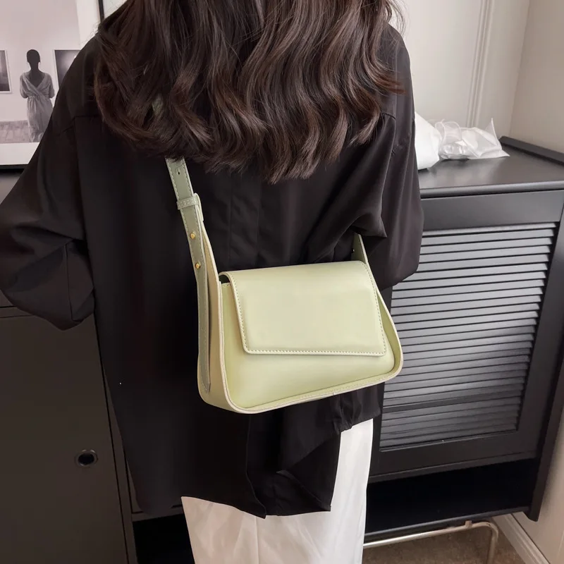 Classic Women Messenger Bag All-Match Simple Vintage PU Leather Shoulder Bags 2023 Fashion Texture Crossbody Bags