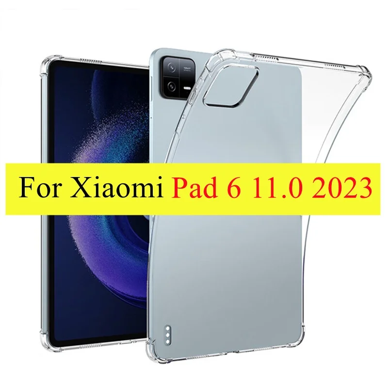 Capa traseira transparente em TPU macio, capa para Xiaomi Pad 6 Pro 2023, Pad5 Pro, Redmi Pad SE 11, Pad 10.61, Mi Pad 4 Plus, 10.1