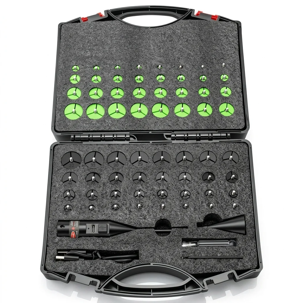 

Лазерный коллиматор-борсайтер с 64 адаптерами, USB-зарядкой, для калибров .177, .22 до 12G, тактический, обновленная версия