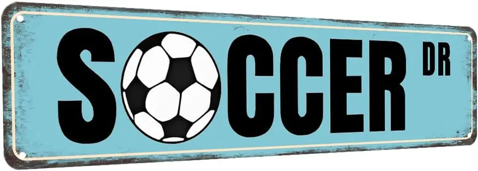 Soccer Posters For Boys Bedroom Soccer Decor Soccer Dr Tin Sign Soccer Gifts For Men Soccer Street Signs For Bedroom Soccer sign