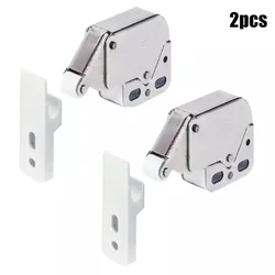2Pcs Mini Touch Latch Automatic Spring Push Catch Bounce Lock For Cabinet Cupboard Doors Furniture Hardware Accessories