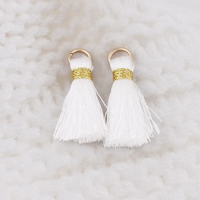 10Pcs 25mm Short Multicolor Cotton Silk Tassel Charms for Earring Necklace Jewelry Making Satin Tassels Pendant Diy Findings