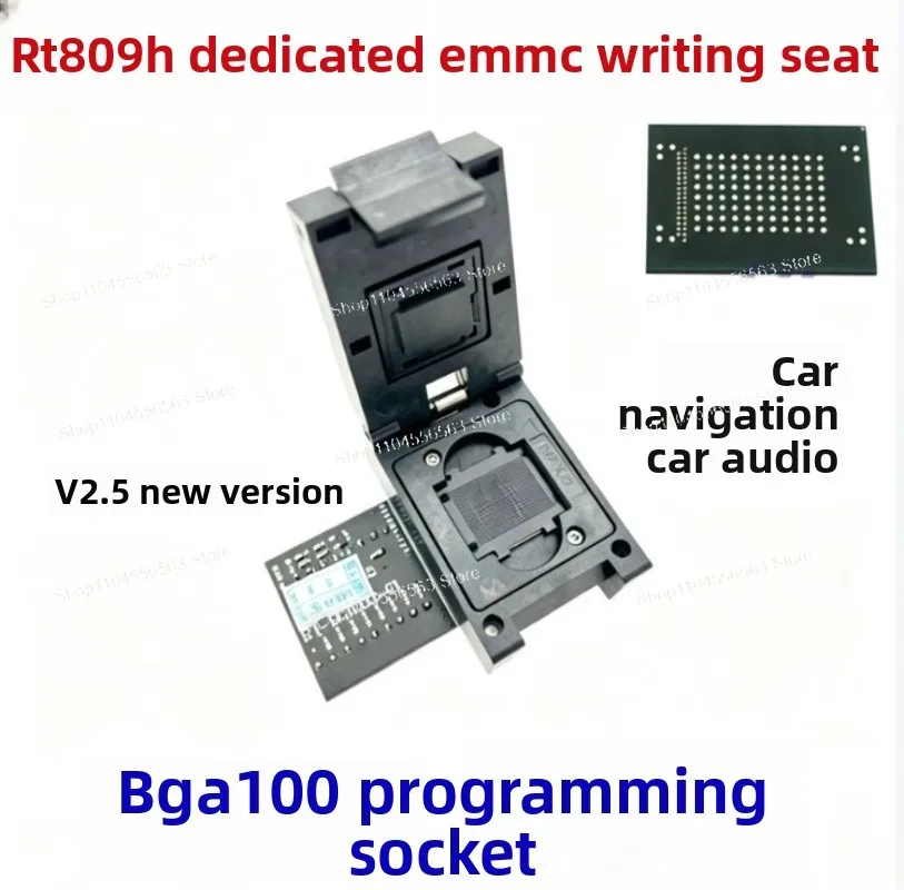 BGA100 Burning Seat, Car Navigation, Audio EMMC Chip Bounce Seat Adapter Clamshell Seat RT809H