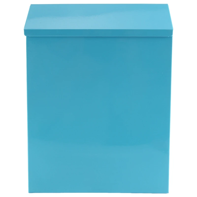 Lockable Mailbox Wall Collection Box Farmhouse Mailbox + Key Suitable For Home Office Blue