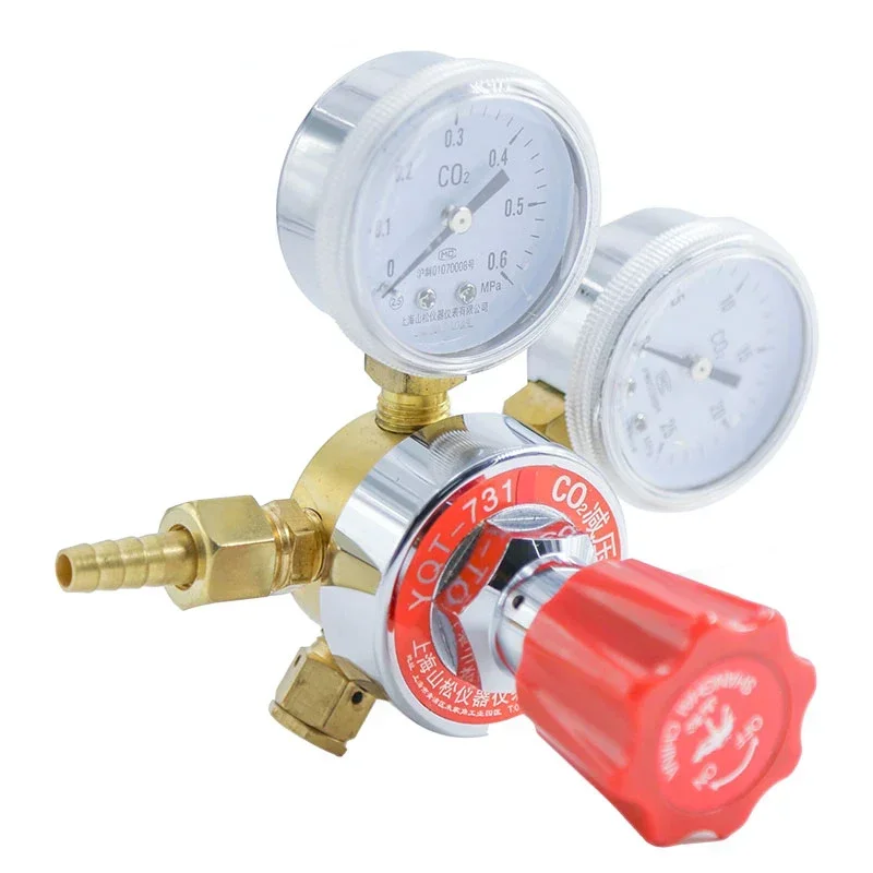 

YQT-731 Редукционный клапан давления углекислого газа Стабильный манометр газовый баллон C02 Редукционный клапан давления