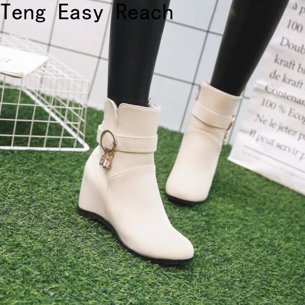 Brand Women's Rome Shoes White Mid-Calf Boots Winter Footwear Boots-Women Round Toe Fashion Ladies Autumn 2026 OL Winter Boots