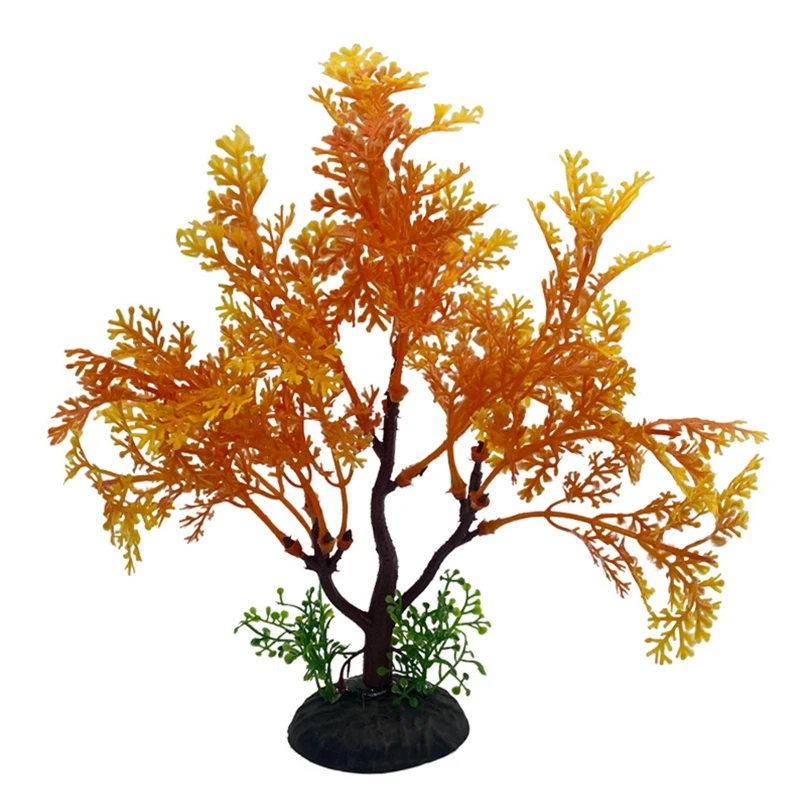 15cm Plastic Plants for Aquarium Artificial Underwater Small Trees Plants with Pedestals for Fish for Tank Decoration