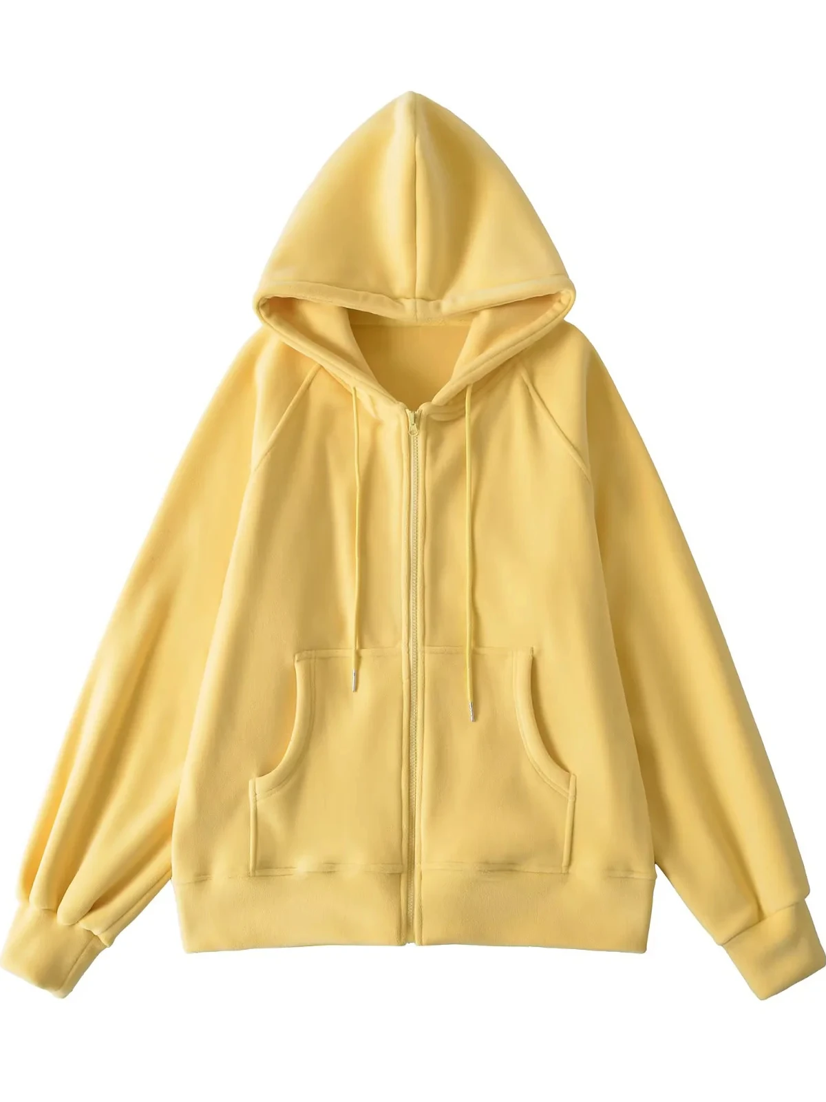 

Американский теплый кардиган-худи на молнии для женщин: свободный крой, эффект похудения, удобный, с длинными рукавами