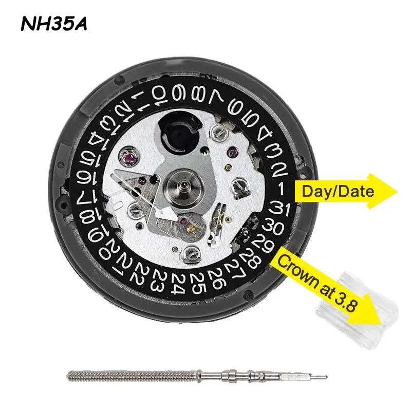 NH35 Автоматический механический механизм, высокая точность, 24 камня, мод, замена часов NH35A, дата в положении 3:00