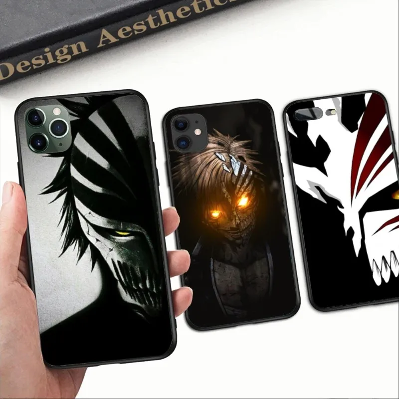 Funda de teléfono Anime Manga Bleach ichigo para iPhone 14 13 12 11 XS X 8 7 6 Plus Mini Pro Max SE 2022 negro suave