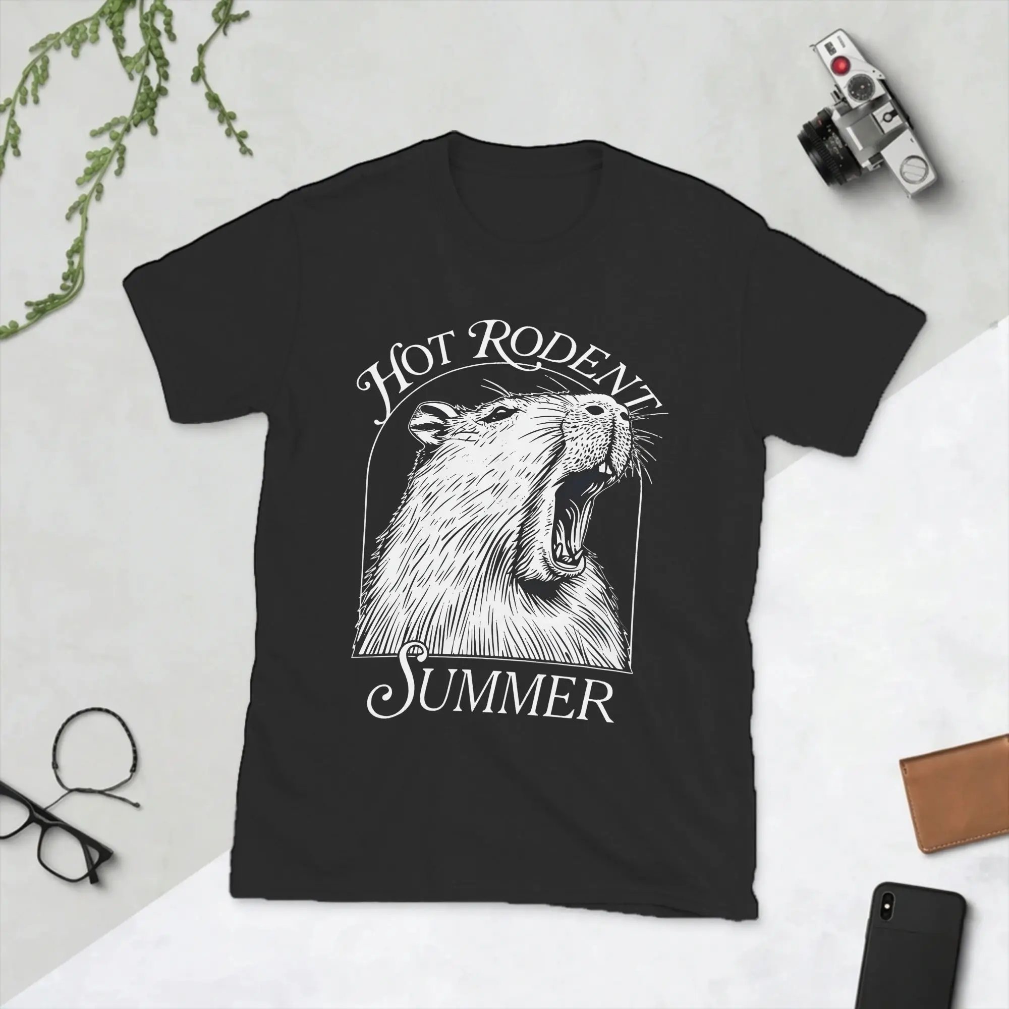 Men T-Shirts Hot Rodent Summer Girls Capybara Beach Gear Cool Cotton Tees Short Sleeve  T Shirts Round Neck Tops New Arrival