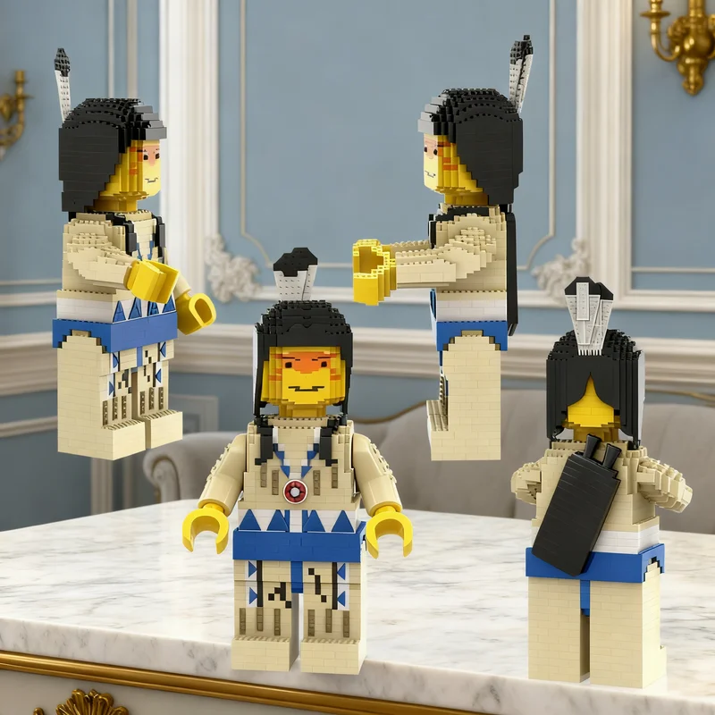 

2160pcs MOC Maxi Figure Indians With Bow And Quiver Western Model Building Blocks Creative Display Gift Collectible Decor Kids