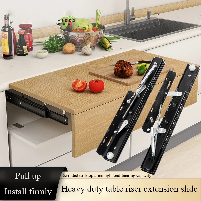 Extend The Rising Table Slide Rail Pull The Desktop Track Dining Table Hidden Lifting Platform Guide Rail Hardware Accessories