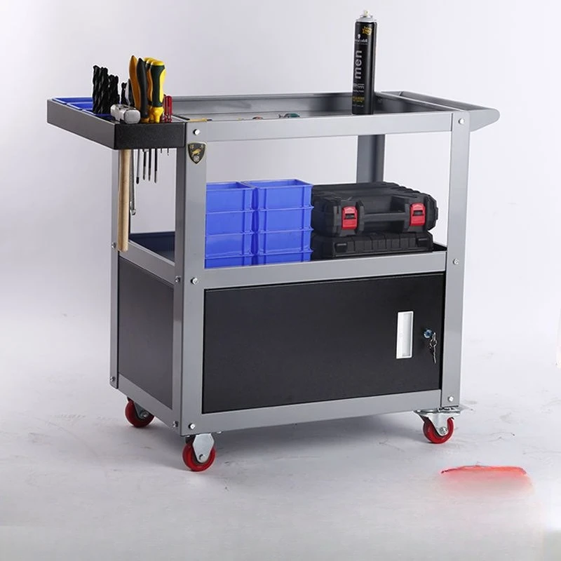 

Auto repair tool car Multifunctional parts car Mobile hardware tool cabinet shelf Thickened three-layer hand