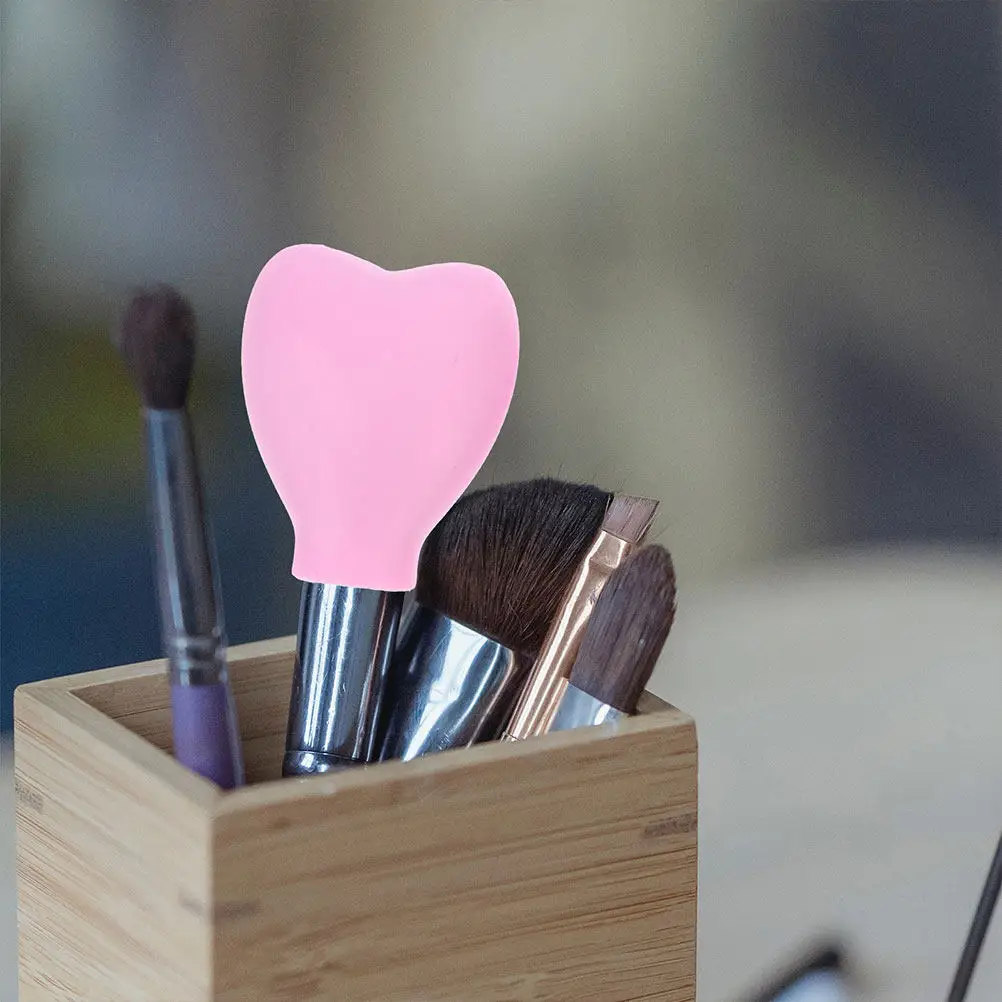 6Pcs Fine Workmanship Silicone Makeup Brush Cover Space Saving Dustproof Brush Head Protector for Daily Use Travel Camping