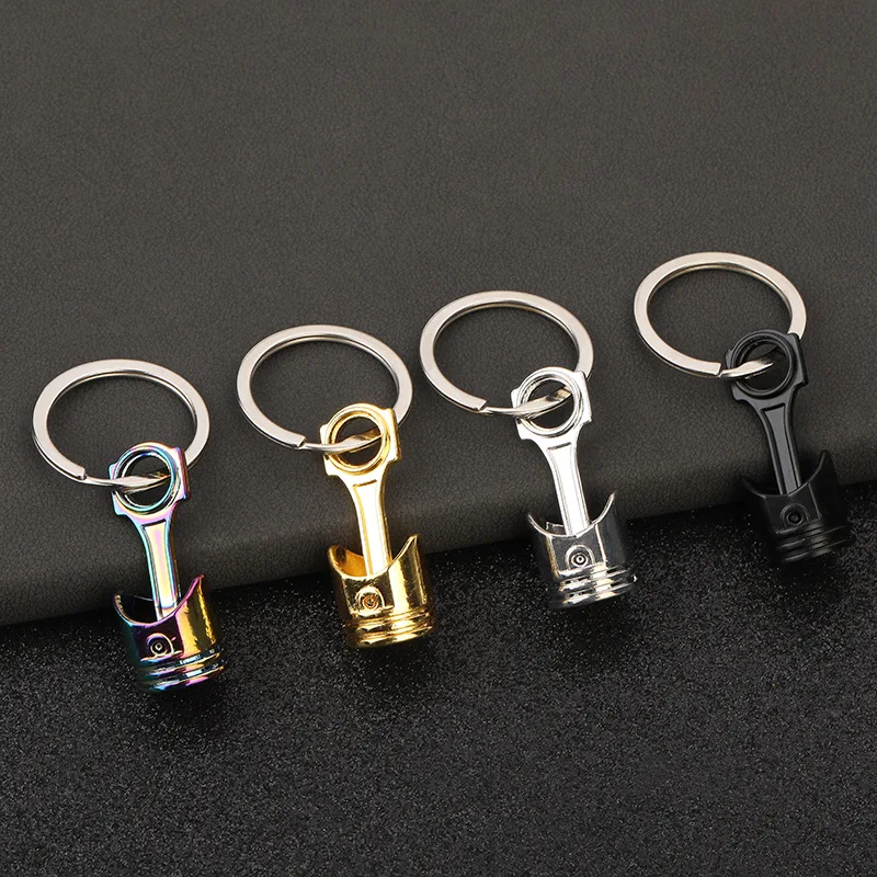 Car Engine Piston Style Keychain Key Ring Car Accessories Creative Metal Piston Model Keyring Keyfob Key Pendant Key Chain decor