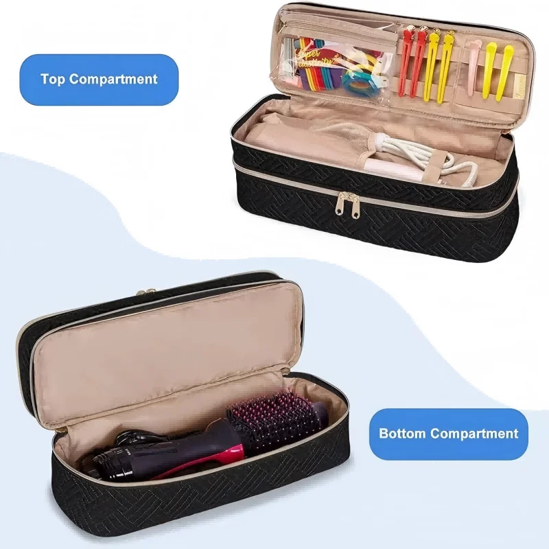 Travel Carrying Case Compatible with Revlon One-Step Hair Dryer Brush/Volumizer/Styler/Hot Tools,Double-Layer Storage Organizer
