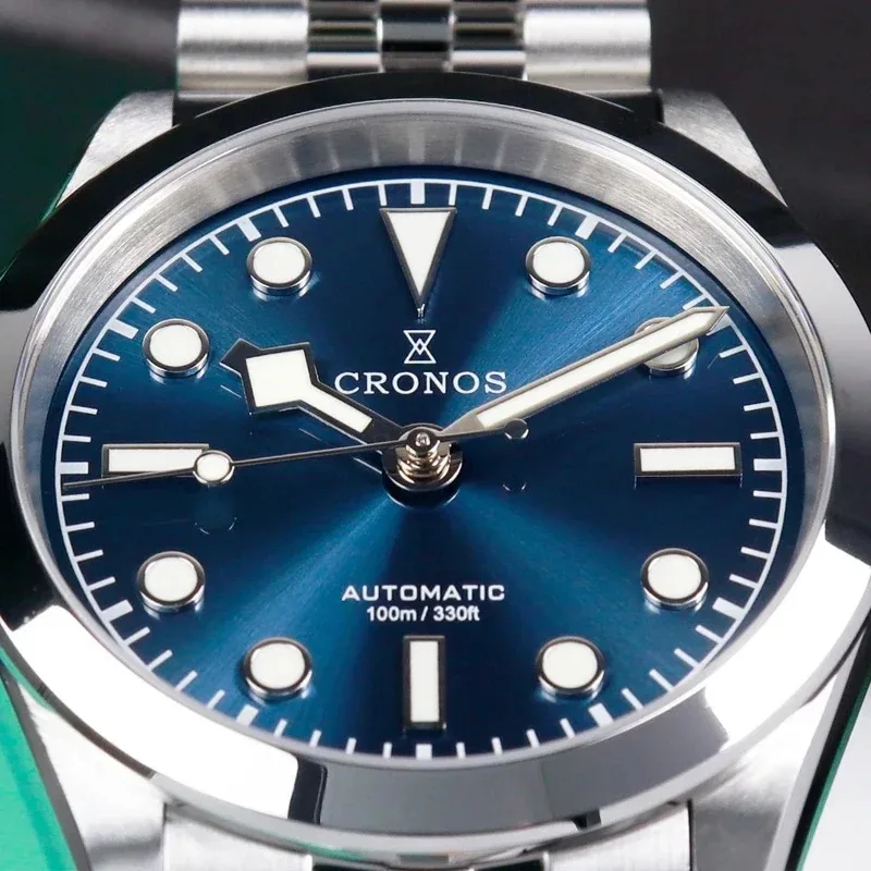 Cronos BB36 Mechanical Watches PT5000 Automatic Movement 100m Waterproof Luxury Men BGW9 Luminous Sapphire Glass L6036M Watches