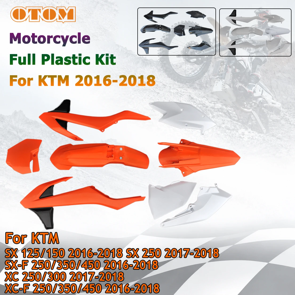 Motorcycle Full Body Fairing Cover For KTM 2016-2018 SX SXF XC XCF 125 150 250 300 450 Plastic Kit Front Rear Fender Mudguard