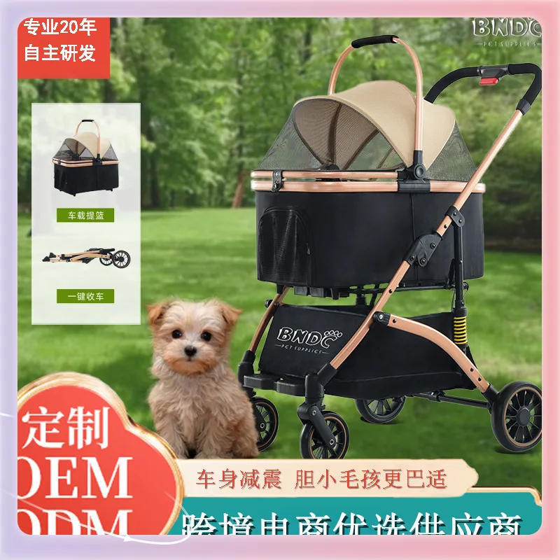 

Разделительная корзина, тележка для домашних животных, универсальная для кошек и собак, большая тележка для собак, легко складывается, пластиковая Хань