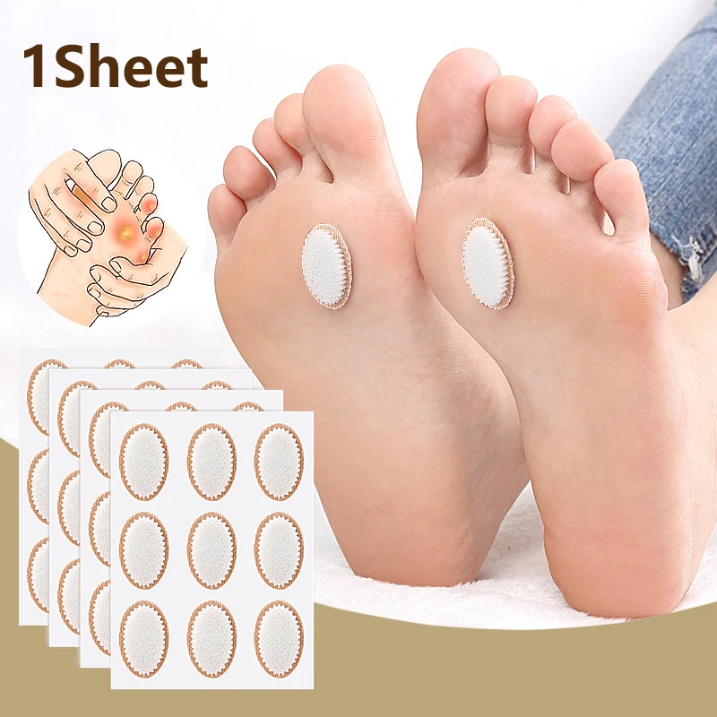 Parche de Ojo de pollo de espuma ovalada, callos de pie, pegatinas de ampolla antiabrasión, tacones altos, parche antidesgaste, cuidado de los pies, 1 hoja