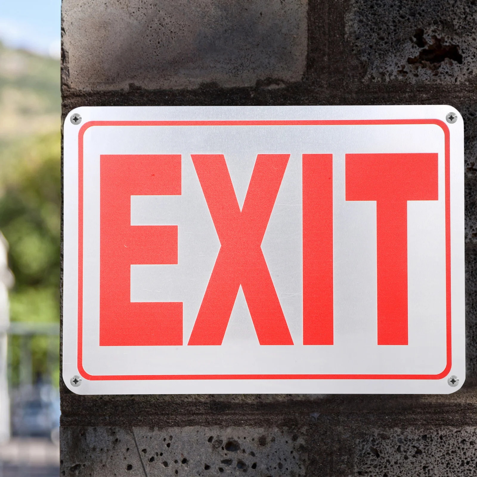 Rustproof Aluminum Alloy Exit Sign Reflective Emergency Wall Direction Indicator Sign for Public Places Mall Business Use