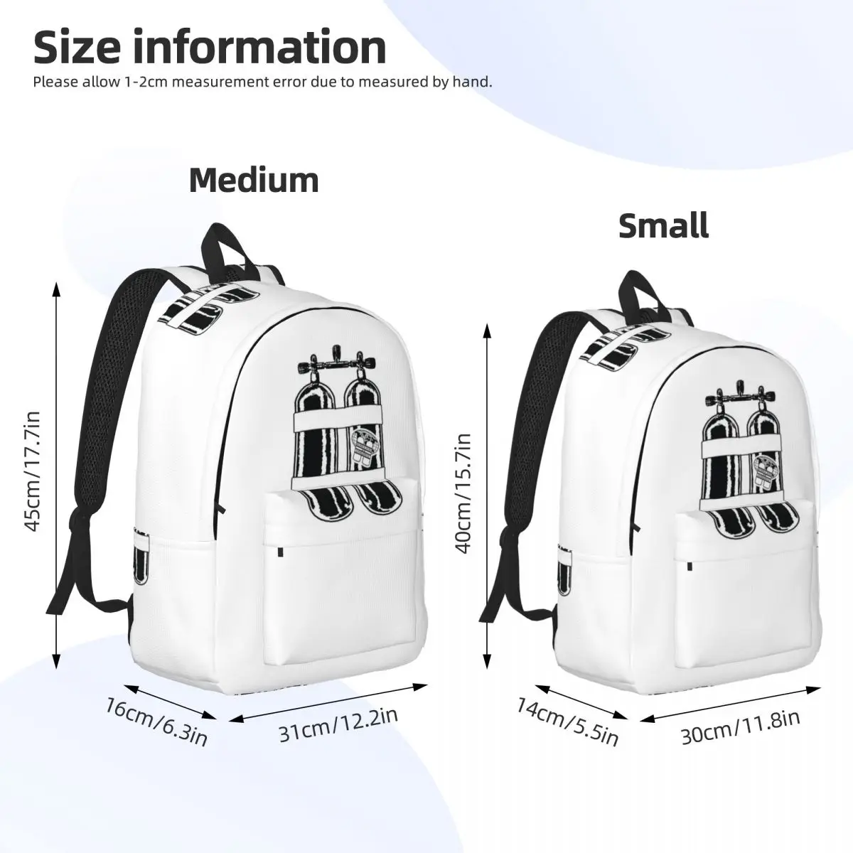Scuba Diving Dive Diver Sea Snorkeling Sports Backpack Daypack  Kids BookBag School Bag Shoulder Bags for Men Women