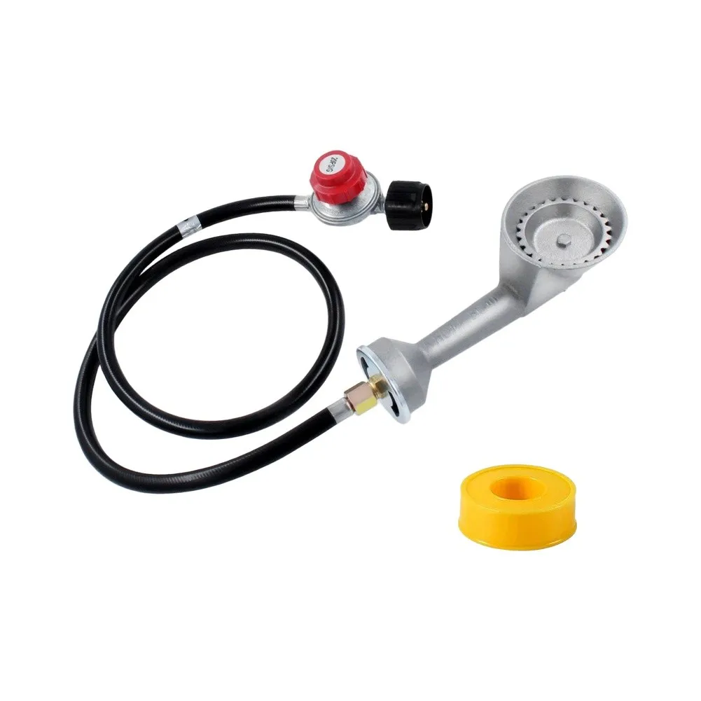 Outdoor Cooking Burner Kit with 0-20 PSI Adjustable Regulator Cast Aluminum Burner Head and High Pressure Gas Hose