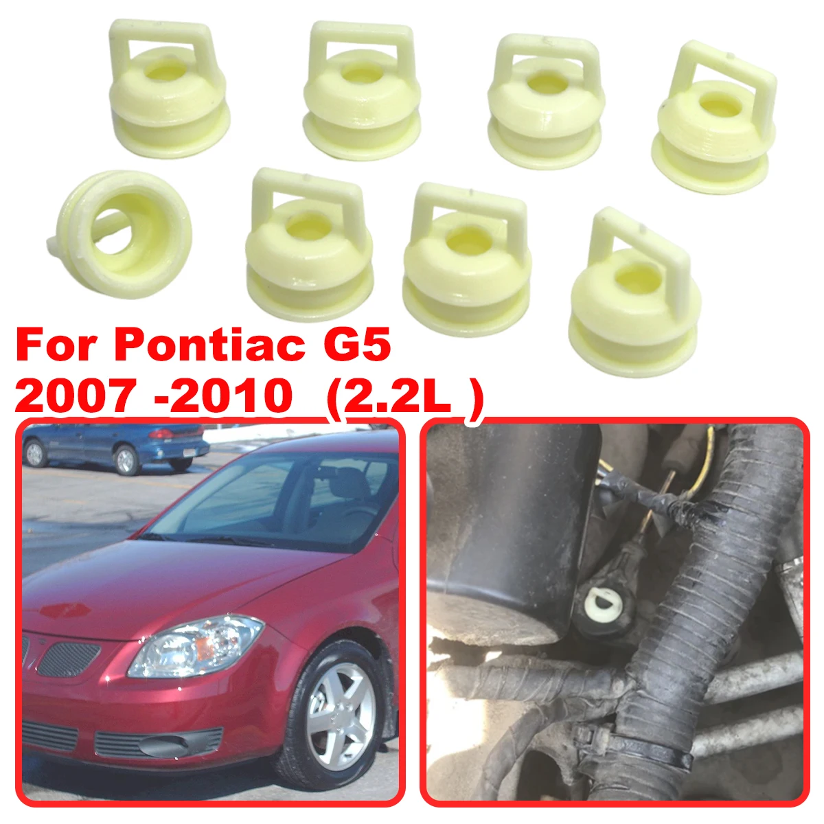 

8pcs For Pontiac G5 2007 2008 - 2010 2.2L Shifter Cable Bushing Rubber Grommet Clip Shift linkage Repair Kit 15276979 15823112