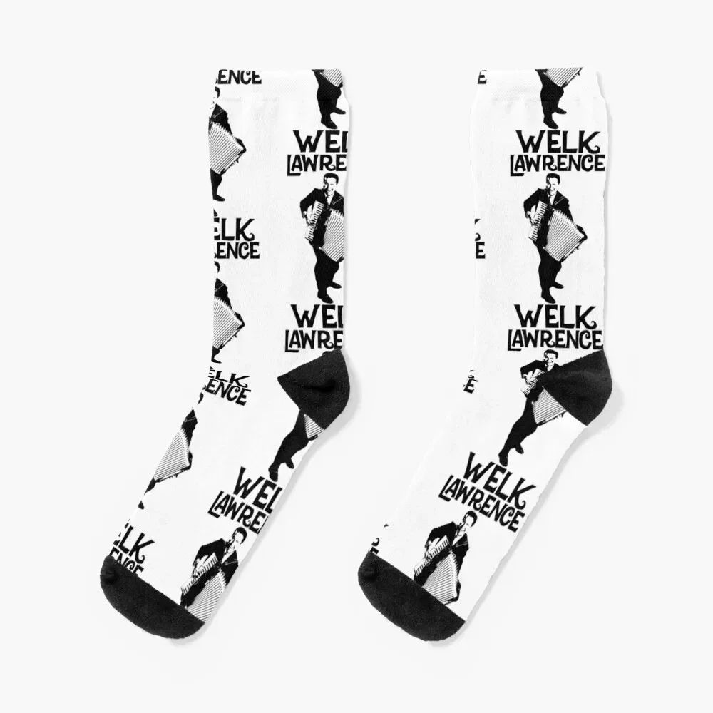 

Lawrence Welk - Name - The Black Stencil Socks halloween tennis Antiskid soccer Stockings Male Socks Women's