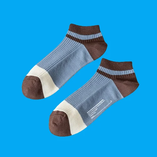 5/10 Pairs Double Needle Simple Sweat-wicking Boat Socks Breathable Men's Socks Men's Summer Thin Cotton Shallow Mouth Socks