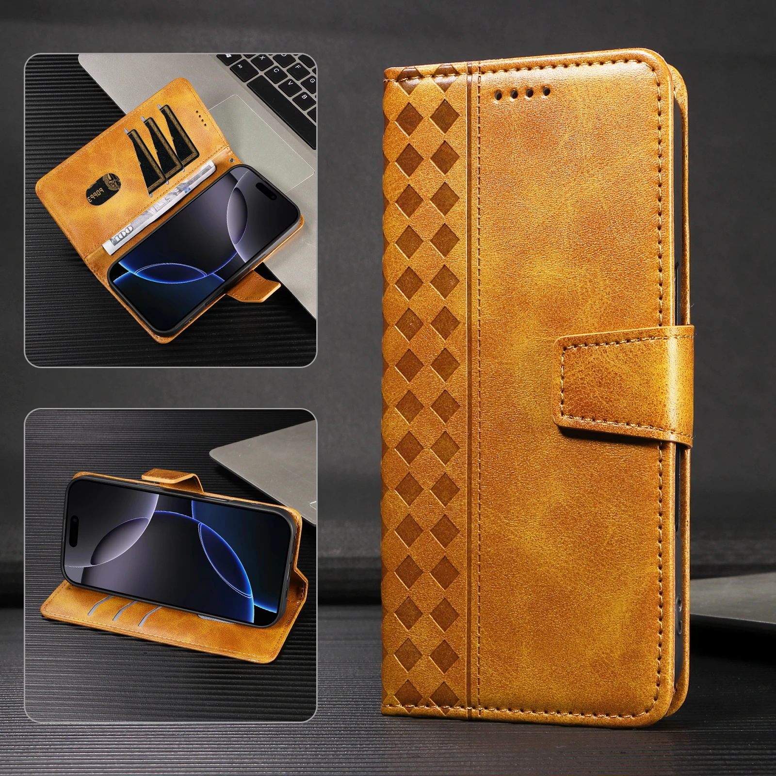 

Fashion Wallet Case For iPhone 17 16 15 14 13 Pro Max 12 11 XS XR 7 8 SE2 Magnetic Flip PU Leather Card Stand Cover Protect Skin