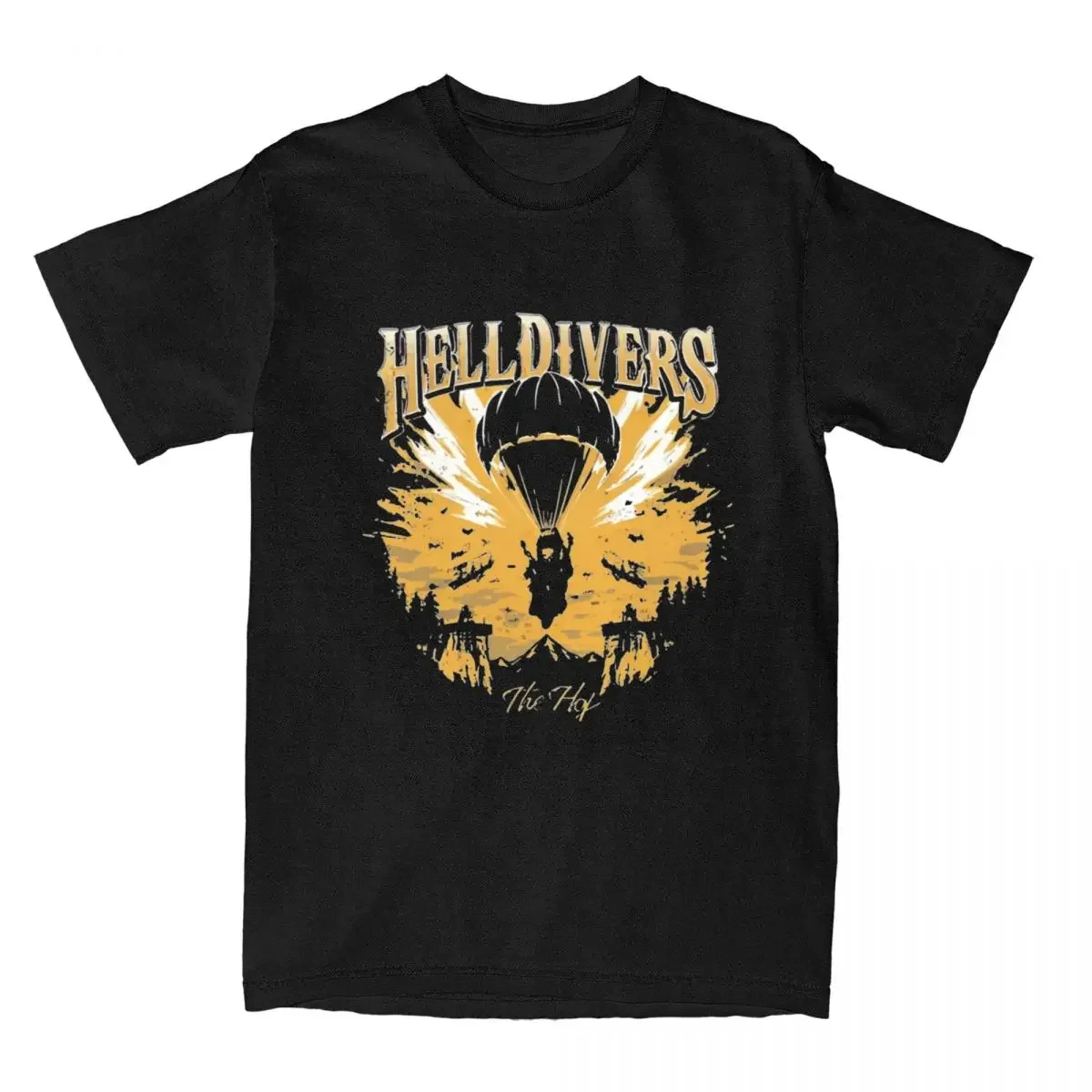 Men Helldivers Characters T Shirts Video Game 100% Cotton Clothes Awesome Short Sleeve Round Collar Tees New Arrival T-Shirt