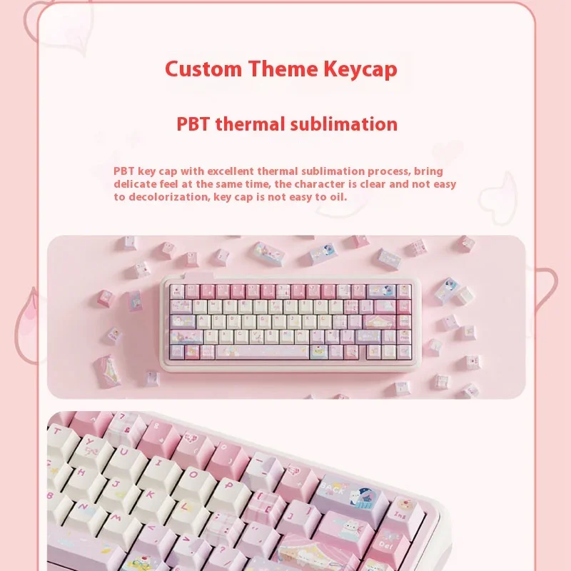 Imagem -04 - Alloy Teclado Mecânico sem Fio Bluetooth 68 Chaves Pbt Keycaps Teclado Gaming Personalizado Presente Laptop 3mode Luck68-aluminum