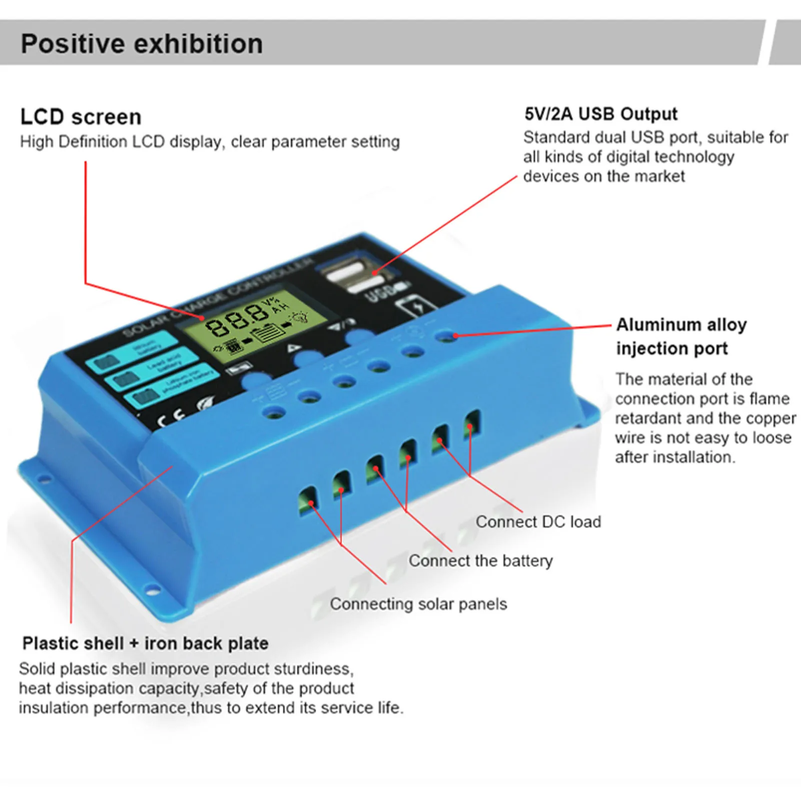 Mppt Solar Laadregelaar Pwm Zonnepaneel Controller 10A 20A 30A Zonne-energie Regulator 12V 24V Auto Dual usb Lcd Display