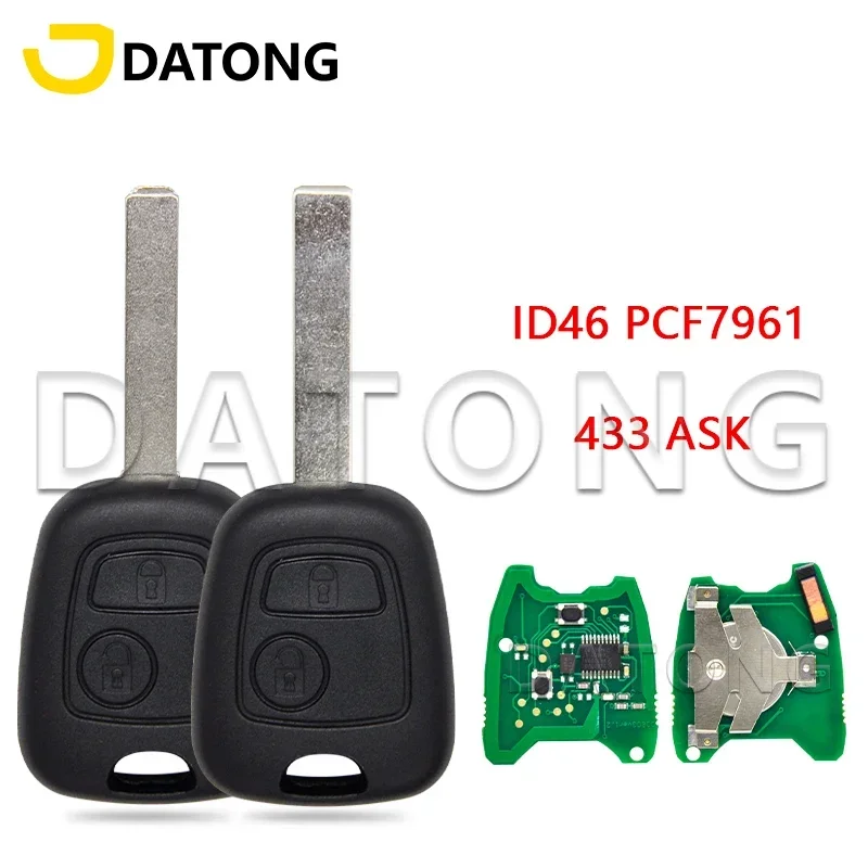 

Datong World Car Remote Control Key For Peugeot 307 Citroen C1 C3 434Mhz ID46 PCF7961 Chip Auto Smart Repalce Blank