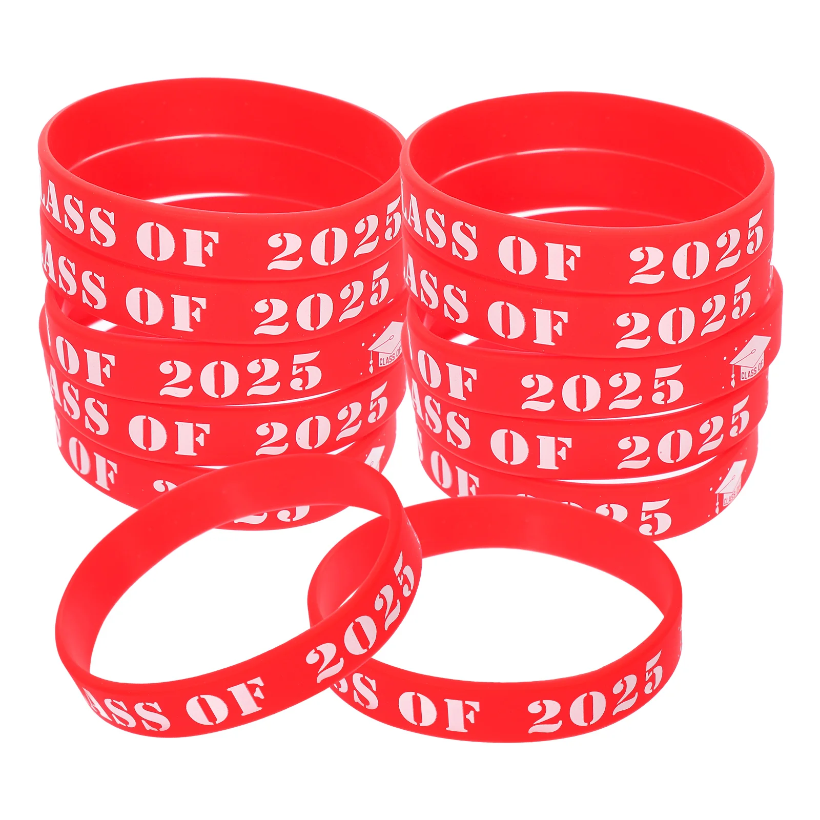 25 Pcs Graduation Bracelet Silicone Wrist Band Bulk Bracelets Silica Gel Wristbands School