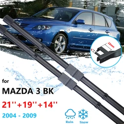 For Mazda 3 BK 2004 2005 2006 2007 2008 2009 Hatchback Frameless Front Rear Back Wiper Blades Cutter Set Auto Replacement Parts