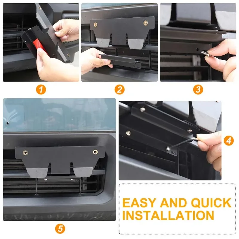 Carbon Steel Black For Ford Maverick 2022-2024 Car Front License Plate Side Installation Bracket Car Modification Accessories
