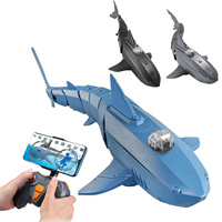 RC Shark Boat With Camera Mobile App Remote Control Drainage Swing Giant Toothed Shark Model Two Speed Regulation Children toys