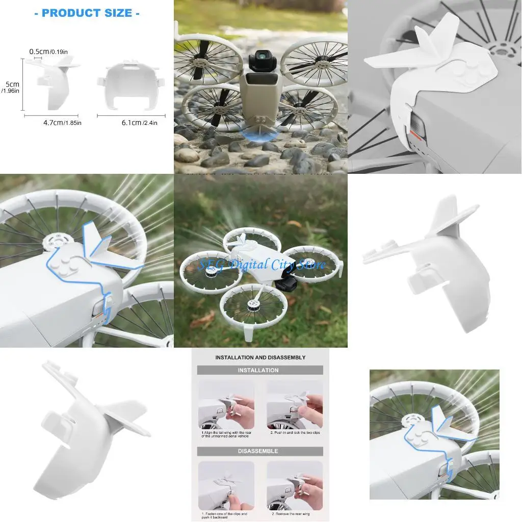 

U75B Quick Release Accessory UAV Tail Stabilizers Double Safety Lock Mechanism Enhances Aerodynamics Plastic for Flip