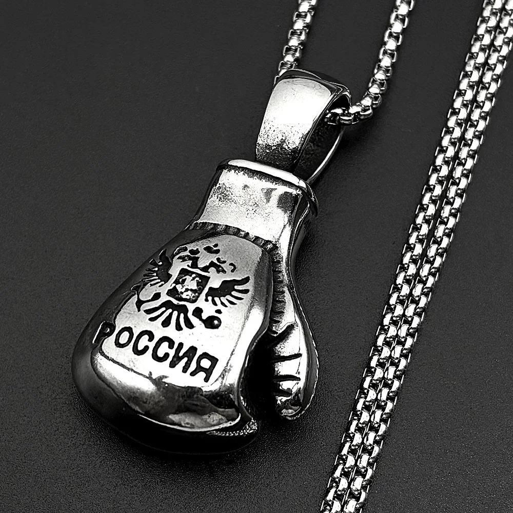New style personalized stainless steel sports boxing gloves necklace, fashionable small personalized sweater chain for both men