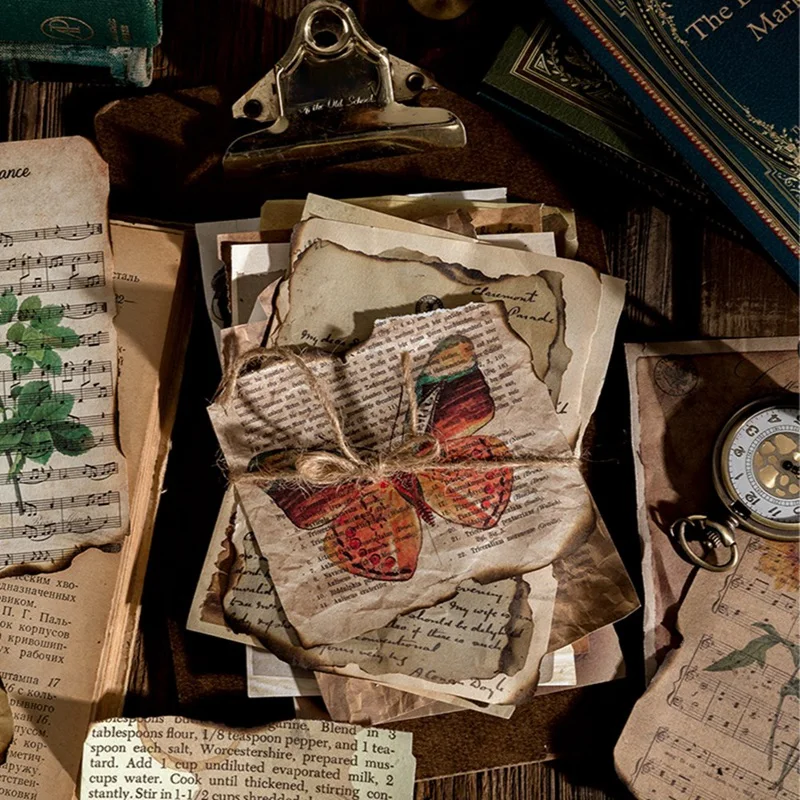 Retro Trace Book Page Material Paper Old Book Page Text Old Newspaper Decorative Material Paper